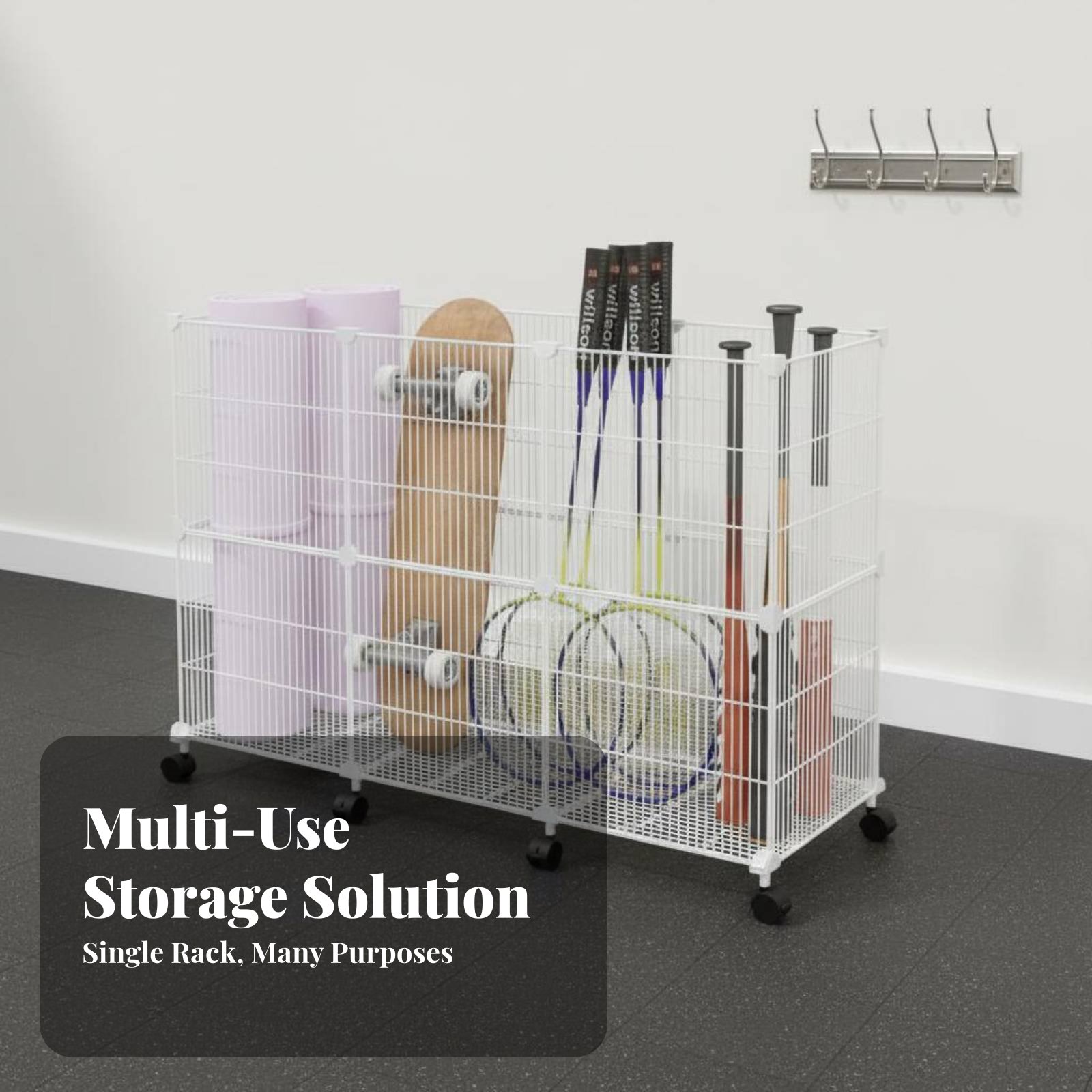 Sports Equipment Garage Organizer - Sports Equipment Storage Cart Sturdy Duty