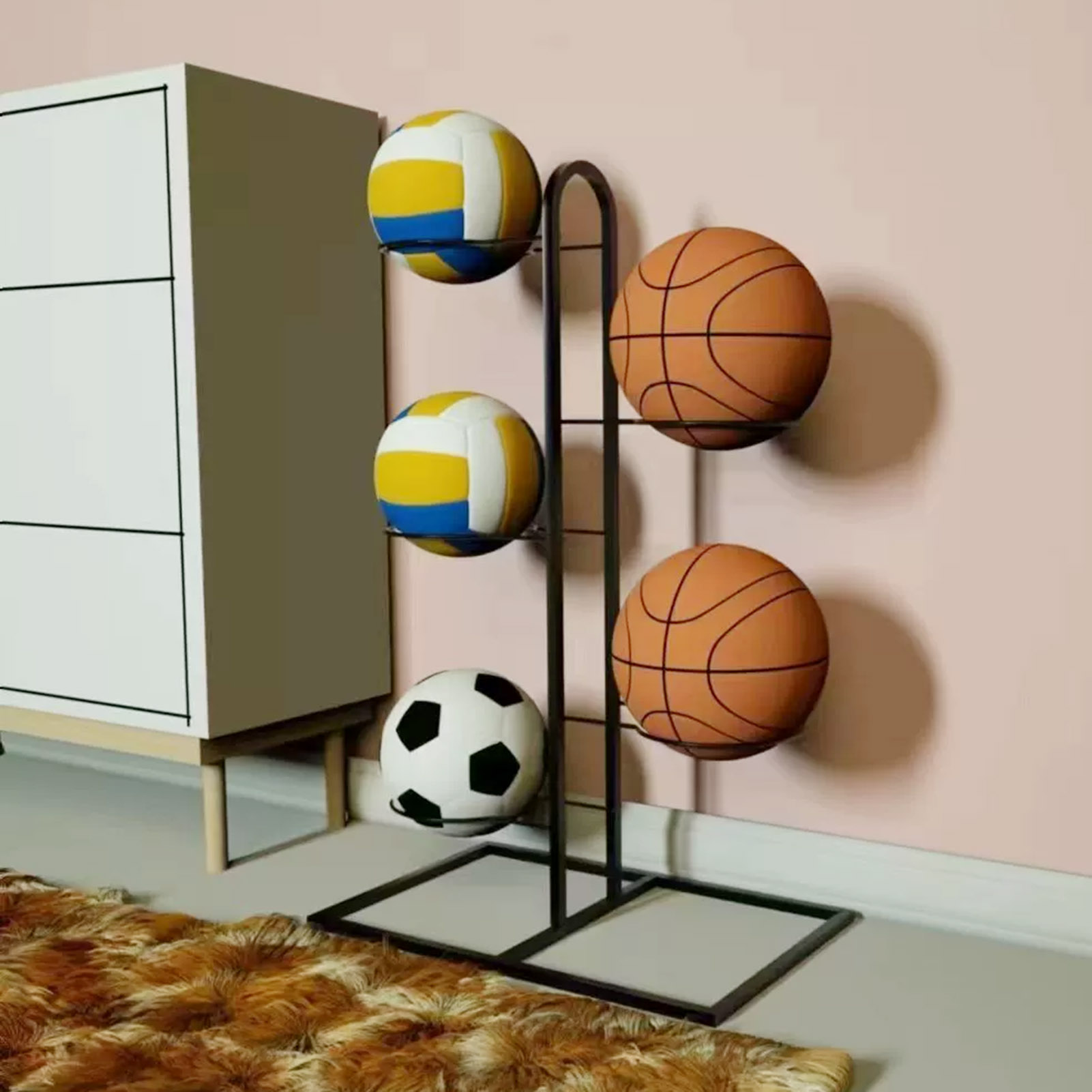 Foldable Basketball Rack Multi - đánh giá và giá Sports Equipment Garage Organizer