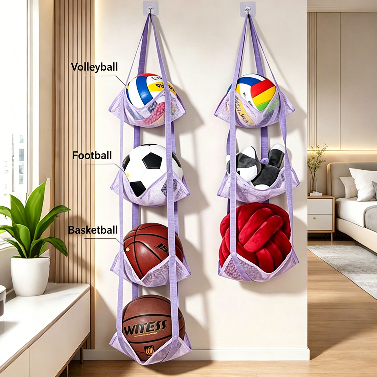 3/4 Tier Hanging Ball Storage  - đánh giá và giá Sports Equipment Volleyball